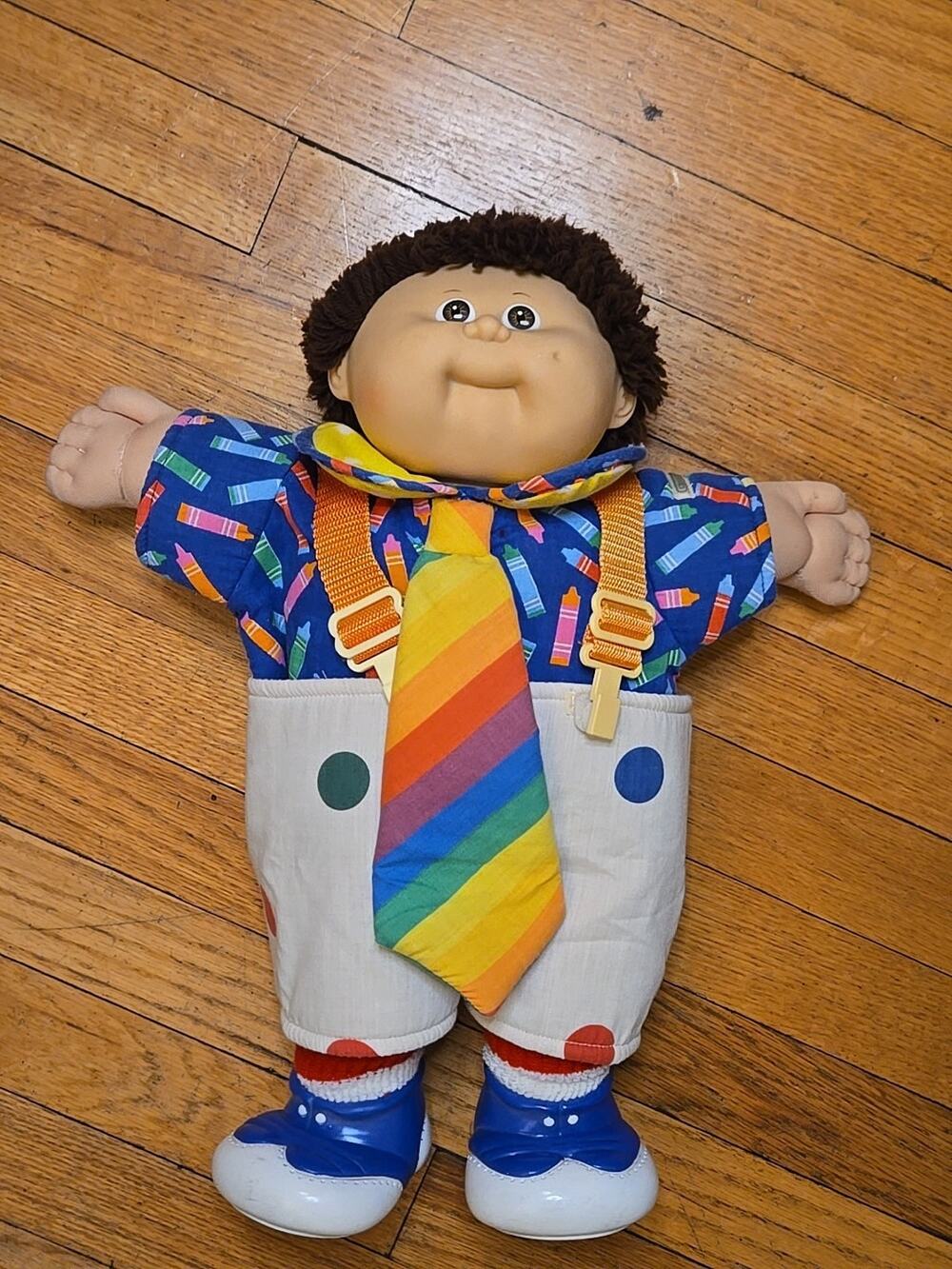 Vintage 1980s Coleco Cabbage Patch Kids Circus Clown Boy Doll 17” Rare Rainbow